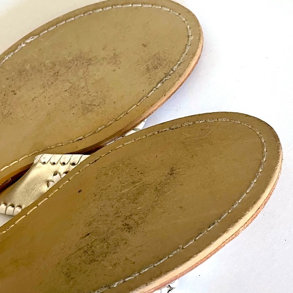 Jack Rogers Navajo Leather Sandals Gold/ White 9m - Picture 12 of 12